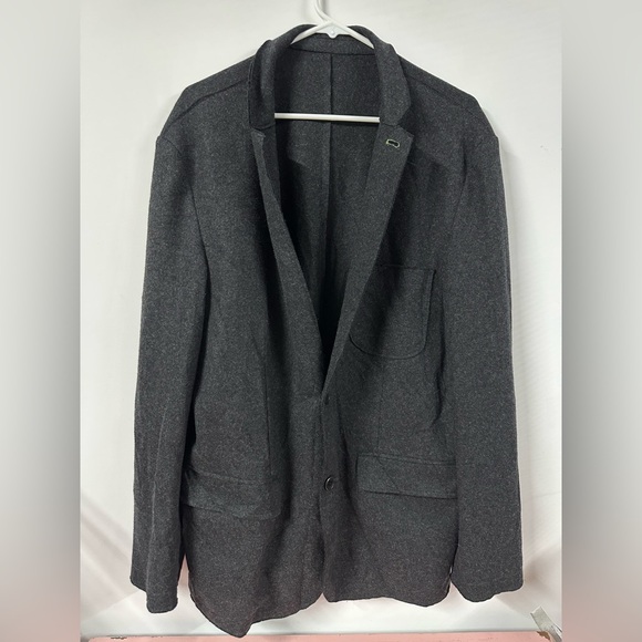 Shanghai Tang Coat Blazer Jacket Men’s Size 44 Textured Charcoal Wool - Picture 1 of 8